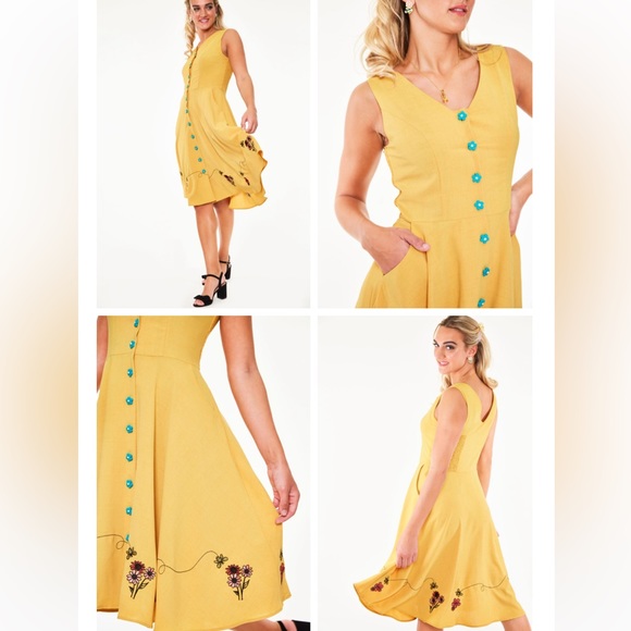 ๐ Voodoo Vixen V-Neck Sleeveless Flare Dress ๐ nwt - Picture 2 of 8